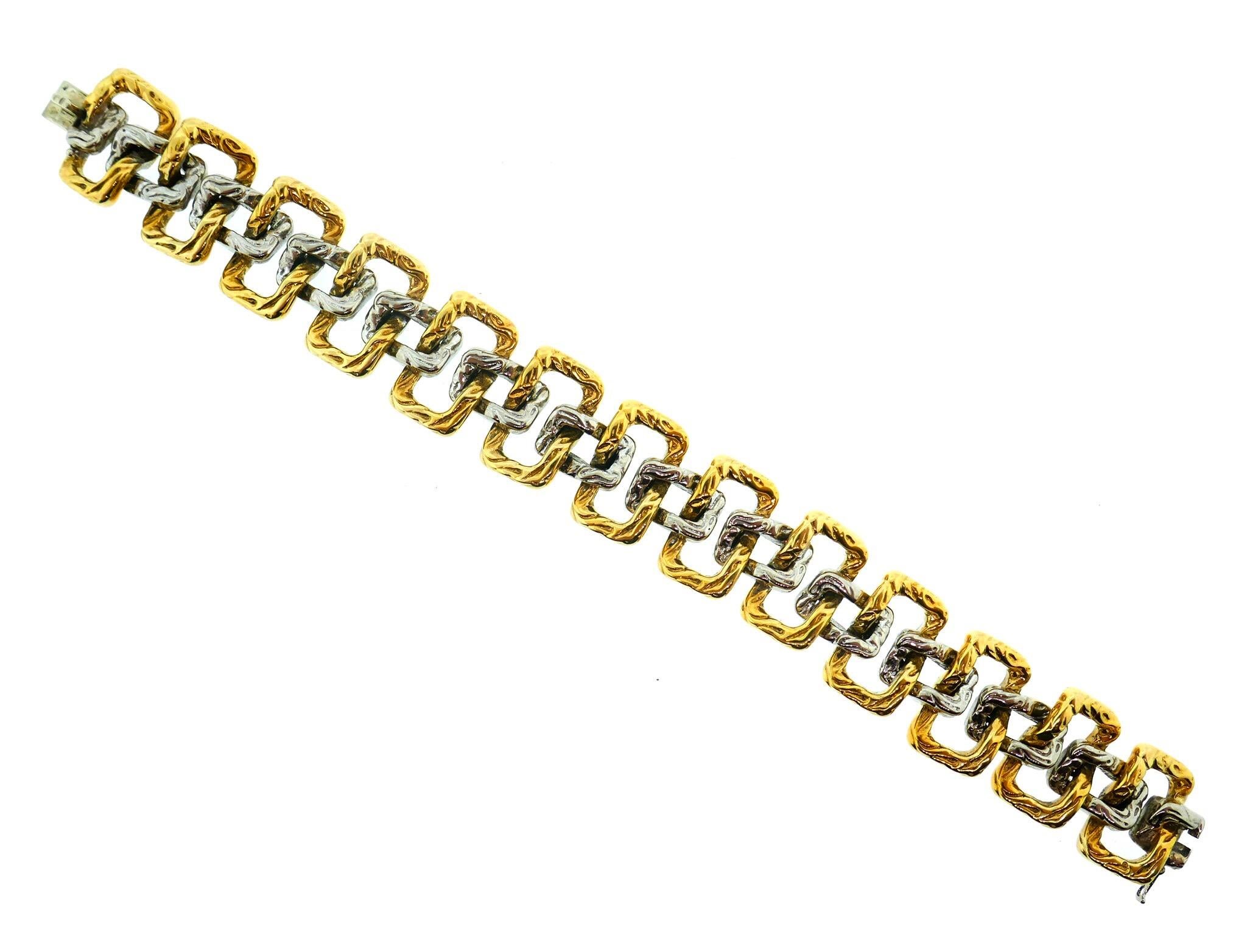 Mauboussin French Yellow and White Gold Geometric Bracelet 4