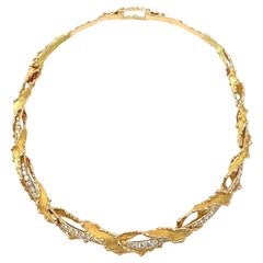 MAUBOUSSIN Collar de cinta texturizada con diamantes en oro