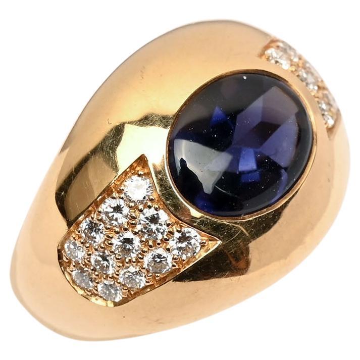 Women's Mauboussin Iolite and Diamond Gold Ring For Sale