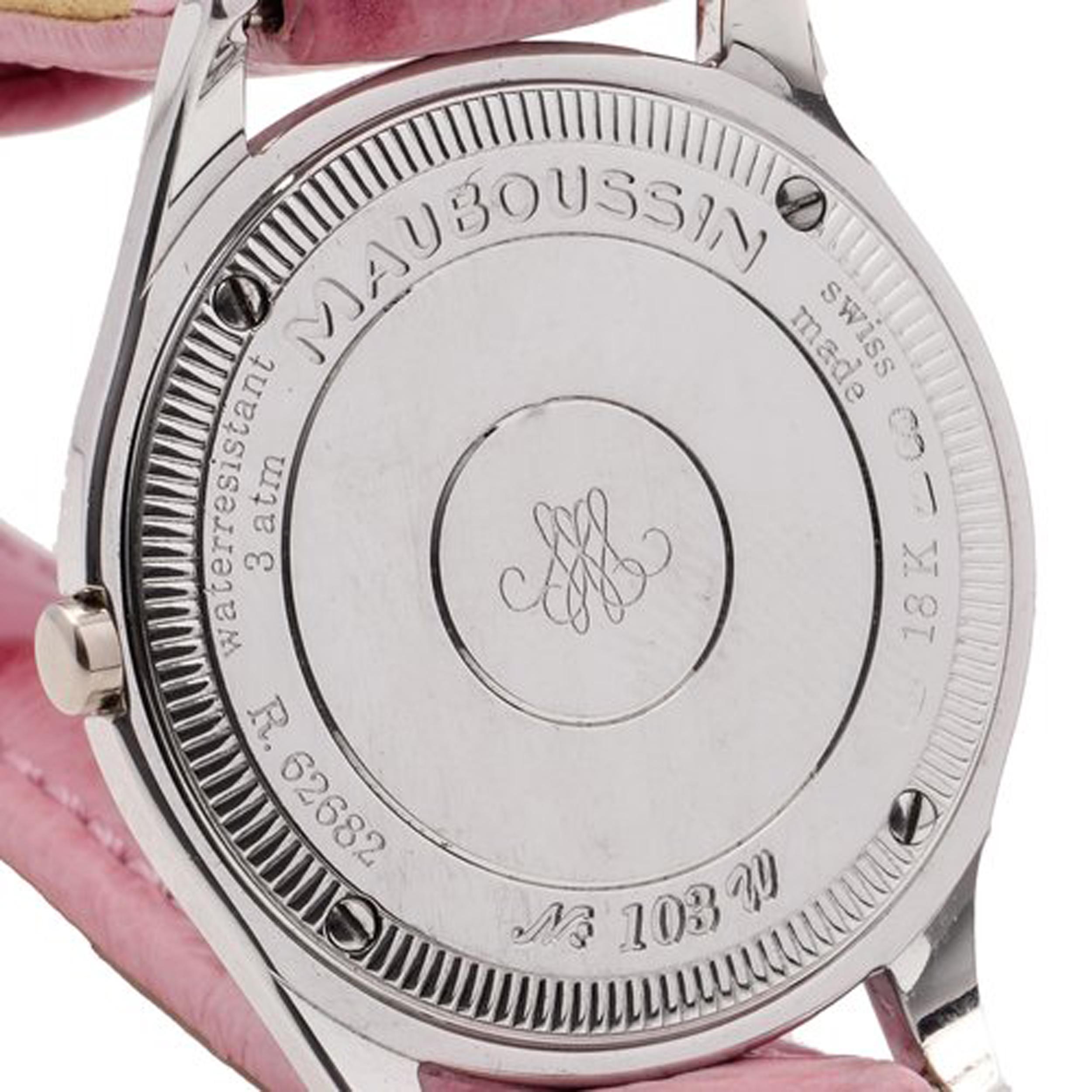 Mauboussin Ladies' 18kt. Weißgold-Armbanduhr im Angebot 3