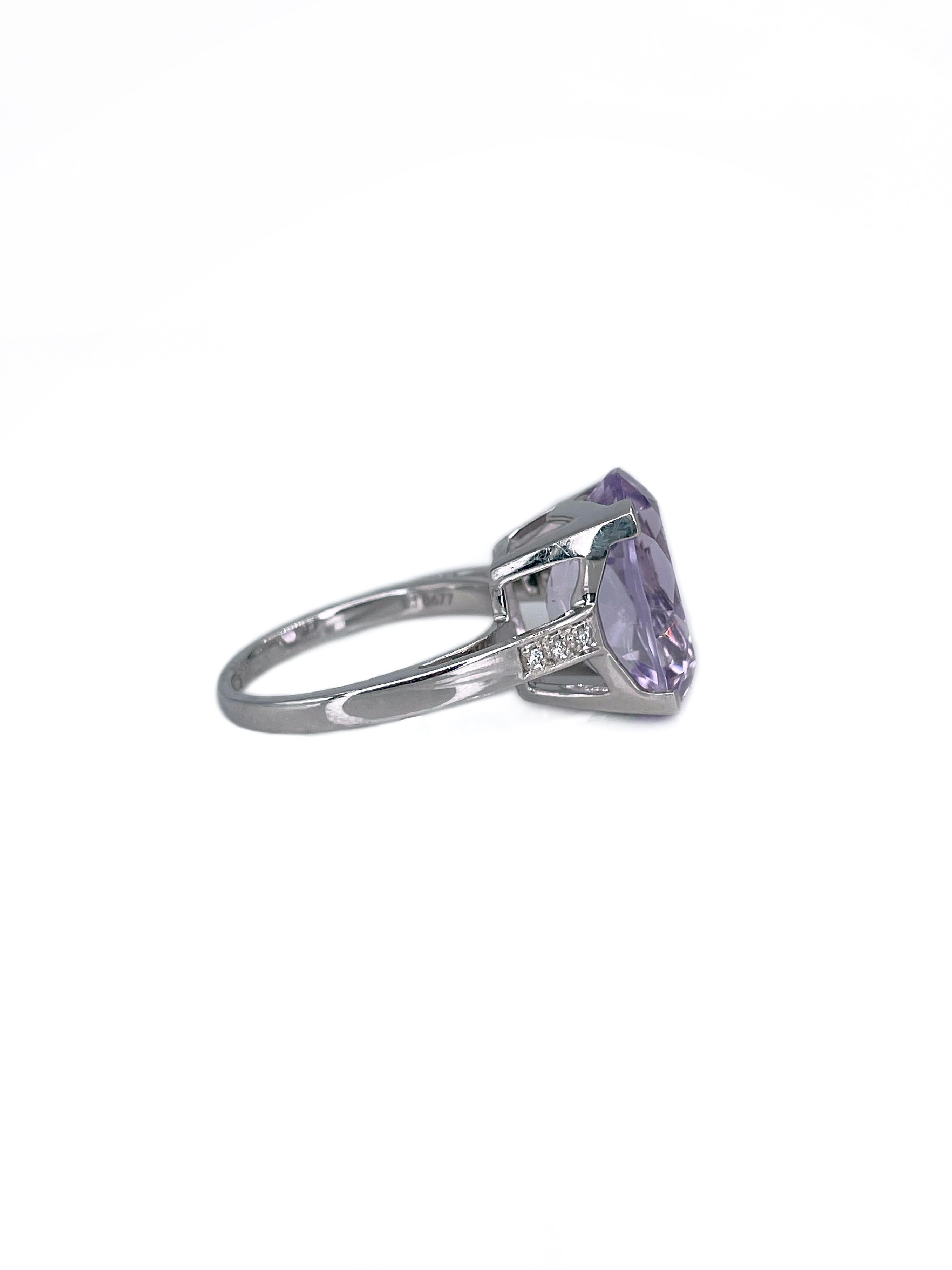 Mixed Cut Mauboussin Mon Bébé D’Amour 18 Karat Gold Amethyst Diamond Cocktail Ring For Sale