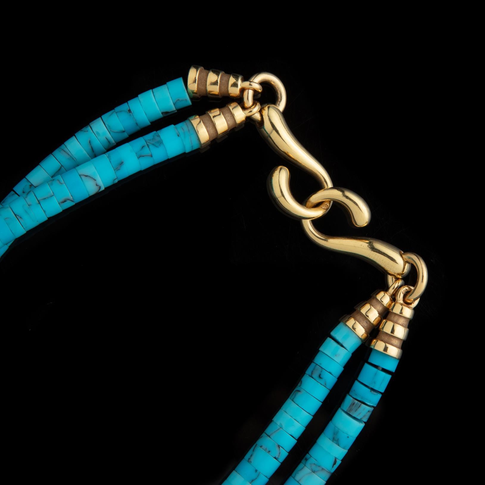 Mauboussin 'Nadja' Turquoise and Gold Necklace In Excellent Condition In San Francisco, CA