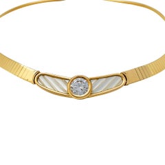 Collier Mauboussin en or jaune, nacre et diamants de 1,42 carat