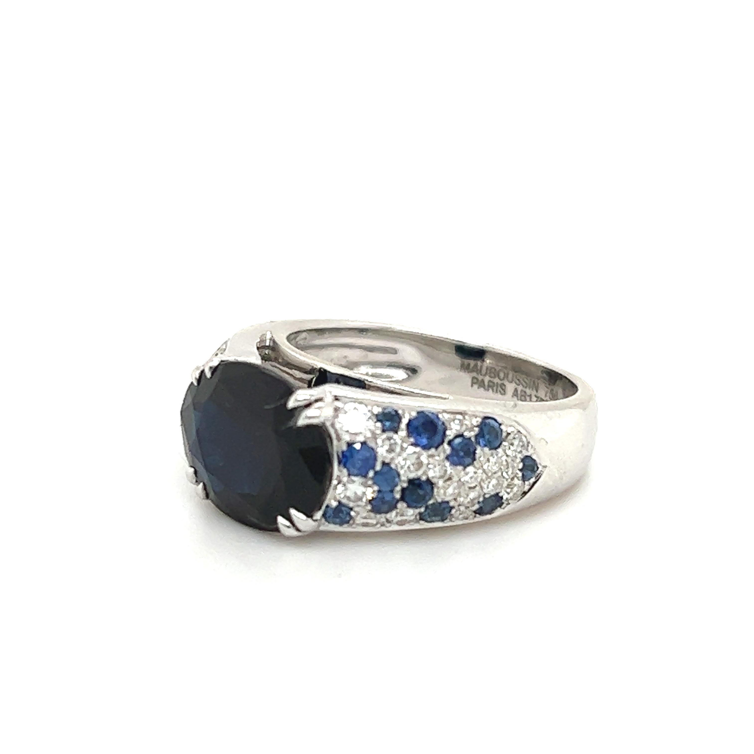 Mauboussin Nuit d'Amour Saphir & Diamant Goldring im Zustand „Hervorragend“ in MIAMI, FL