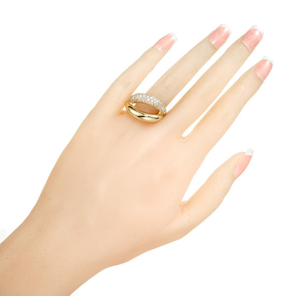 Mauboussin Paris 1,40 Karat runder Diamant Gelbgold Crossover-Ring 3