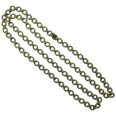 Mauboussin Paris 18 Karat Gold Long Link Chain Necklace circa 1970s Vintage