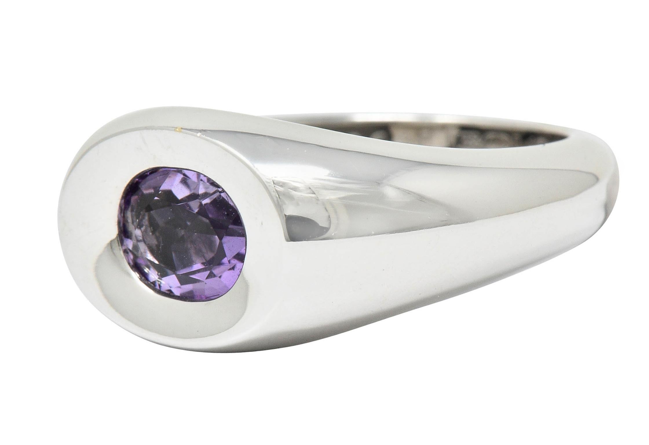 Mauboussin Paris Amethyst 18 Karat White Gold Betty Band Ring In Excellent Condition In Philadelphia, PA