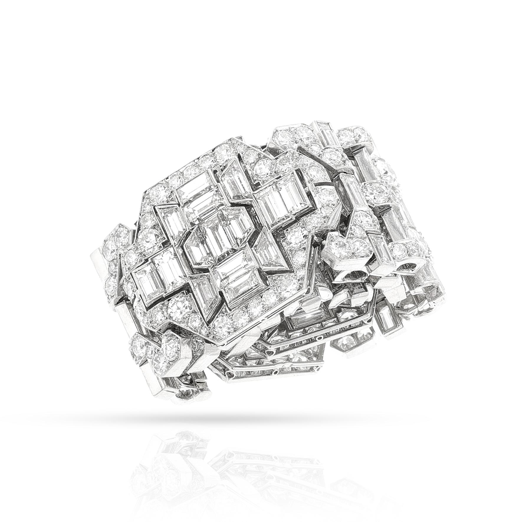 Mauboussin Paris Bracelet Art déco en platine et diamants Unisexe en vente