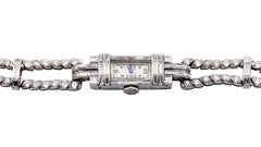 Mauboussin Paris Art Deco Platinum & Diamond Ladies Wrist Watch C.C. 1920
