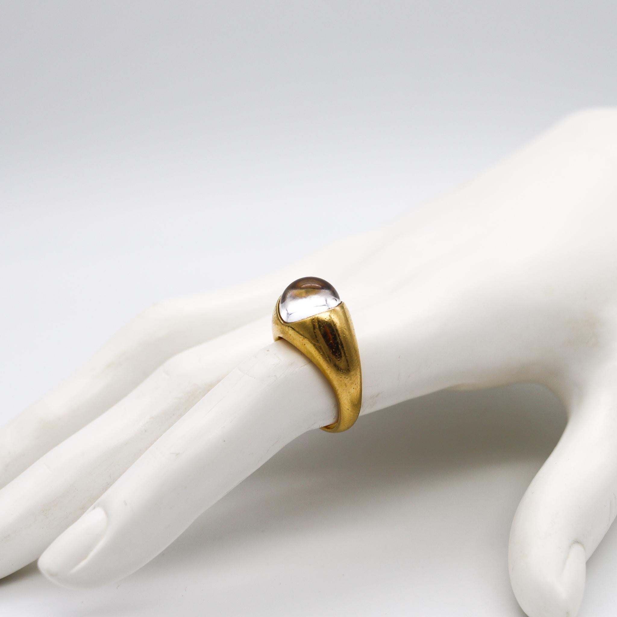 Mauboussin Paris Bombe Orb Cocktail Ring 18kt Gold with 9.75 Ct Diamond & Quartz In Excellent Condition In Miami, FL