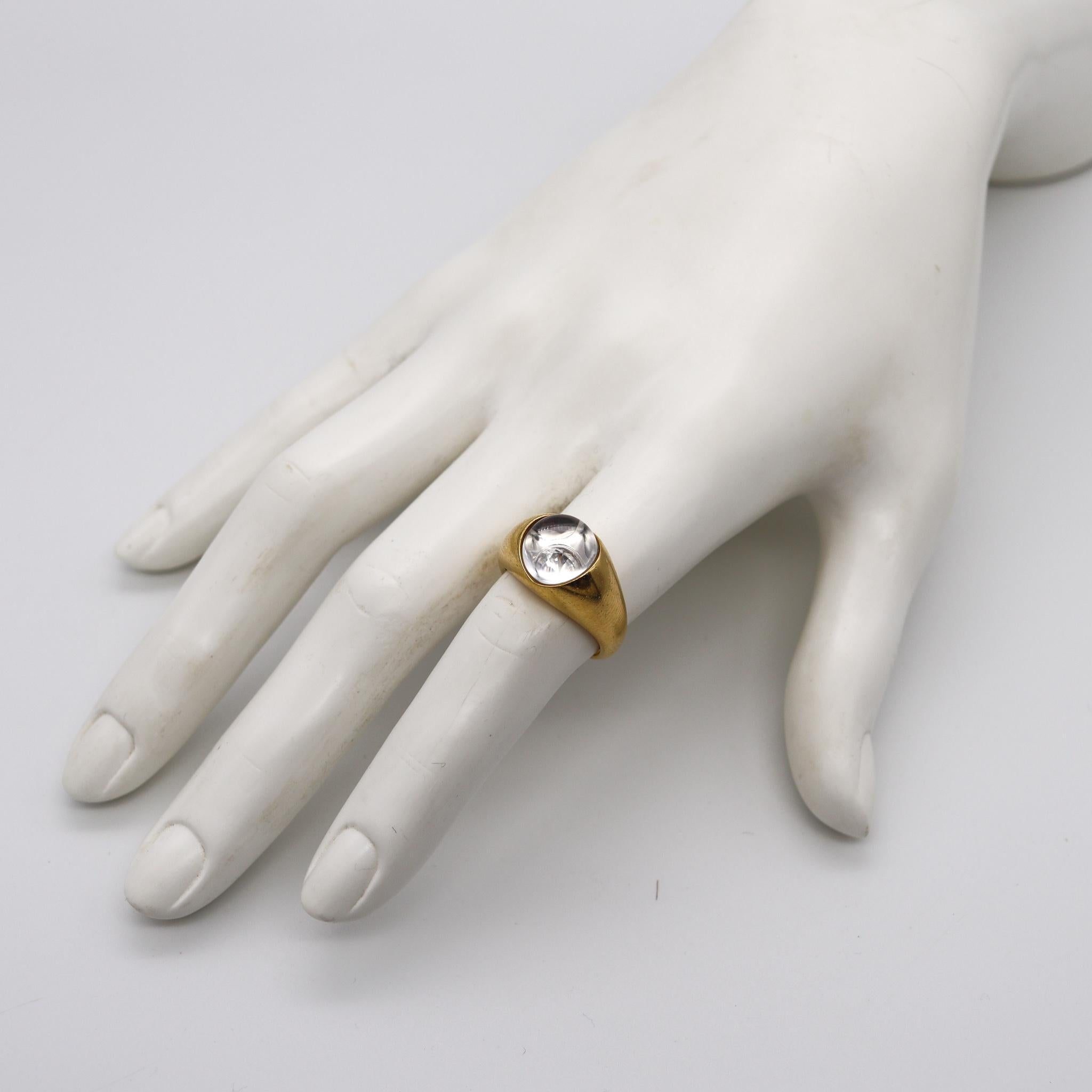 Women's Mauboussin Paris Bombe Orb Cocktail Ring 18kt Gold with 9.75 Ct Diamond & Quartz