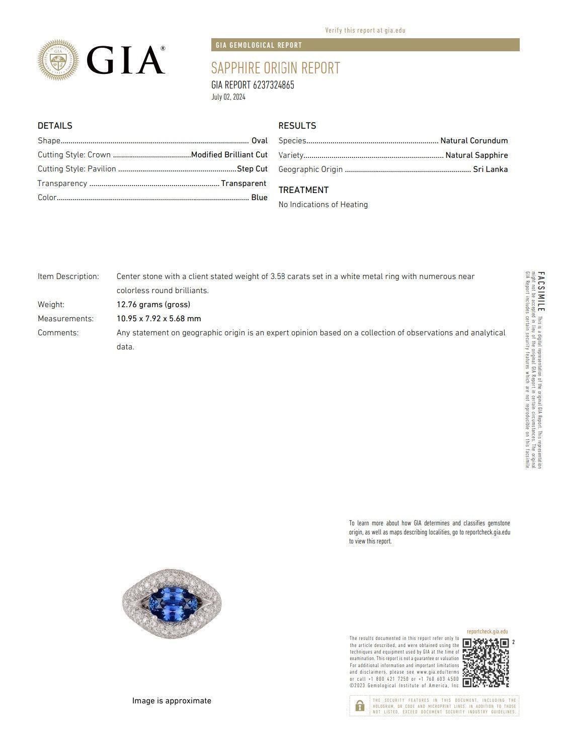 Modernist MAUBOUSSIN Paris Cocktail Ring In 18Kt Gold With 6.58 Ctw Sapphire & Diamonds For Sale
