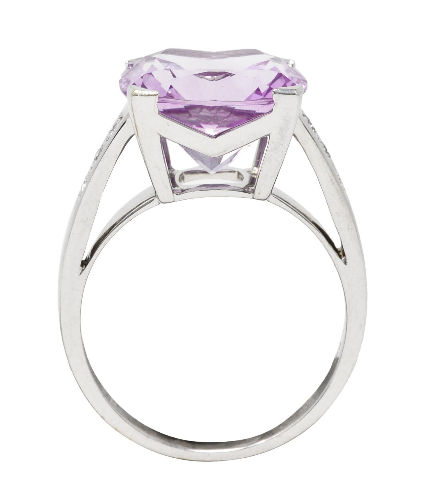 Mauboussin Paris Contemporary Diamond Amethyst White Gold Gueule d'Amour Ring In Excellent Condition In Philadelphia, PA