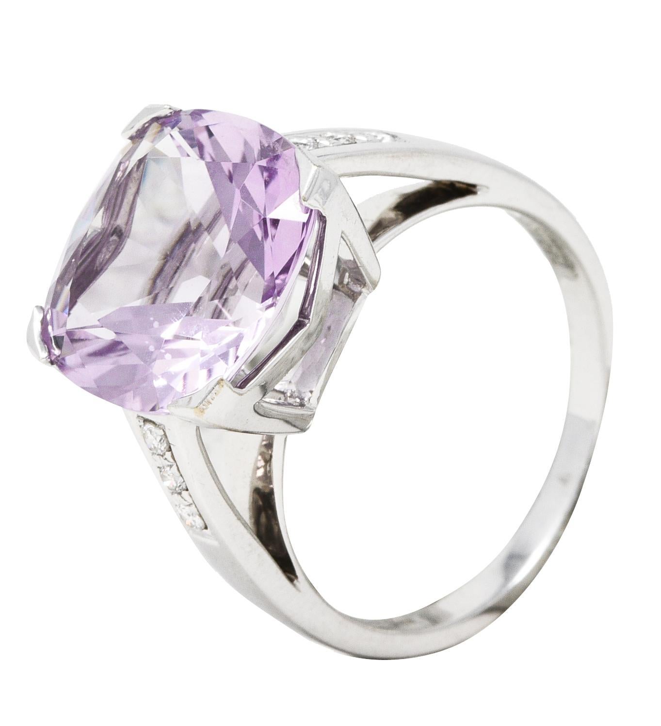 Women's or Men's Mauboussin Paris Contemporary Diamond Amethyst White Gold Gueule d'Amour Ring