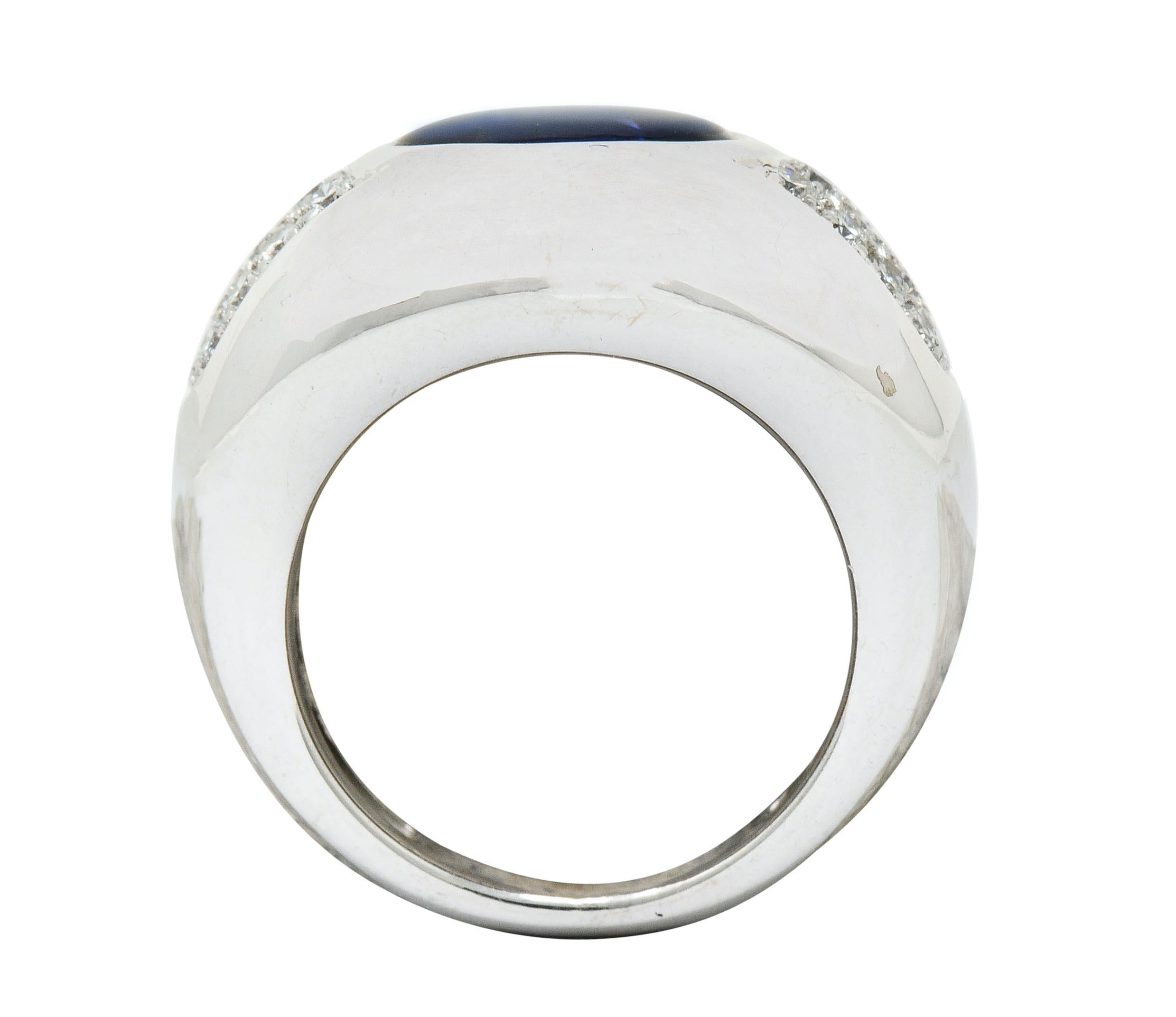 Mauboussin Paris Contemporary Iolite Diamond 18 Karat White Gold Aloha Band Ring 2