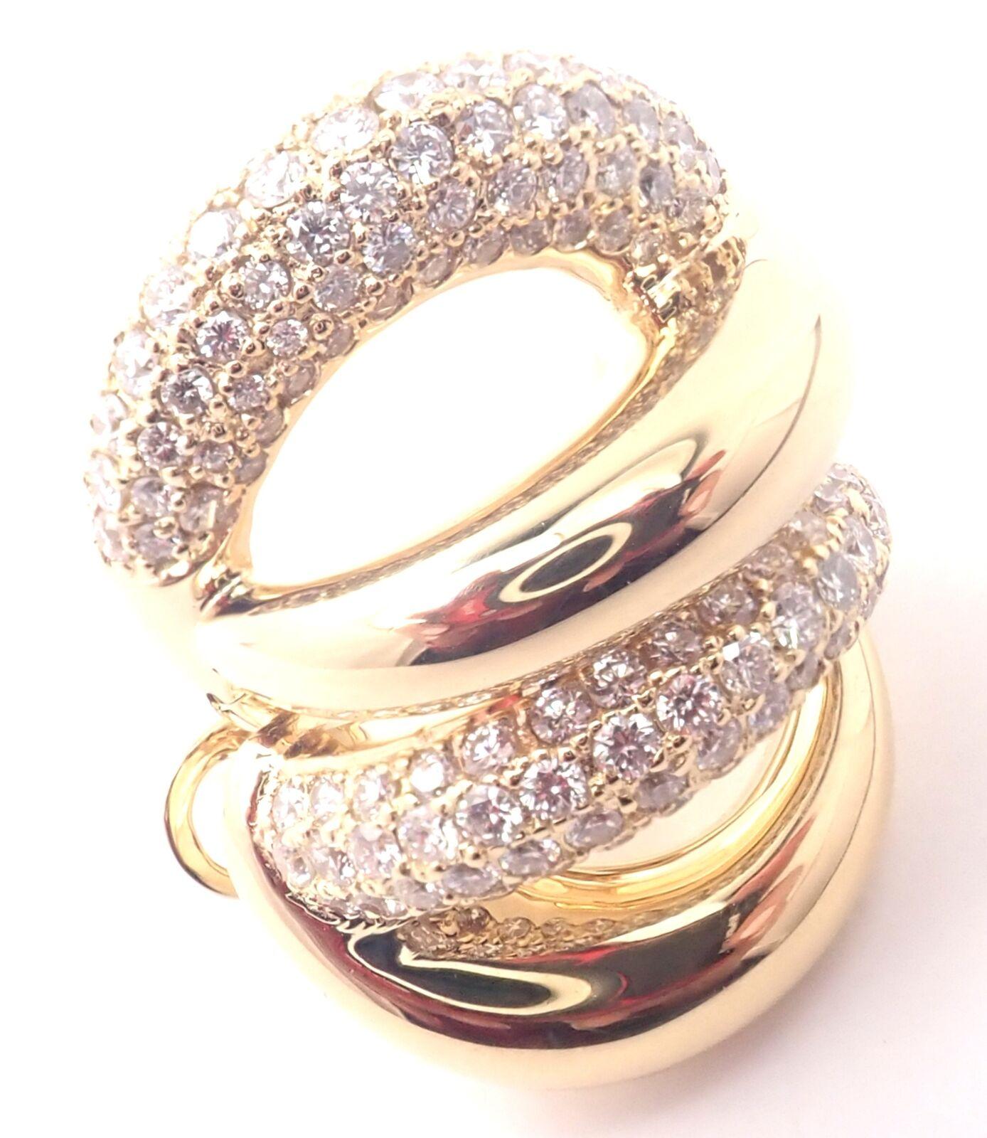 Mauboussin Paris Diamond Double Hoop Yellow Gold Earrings For Sale 5