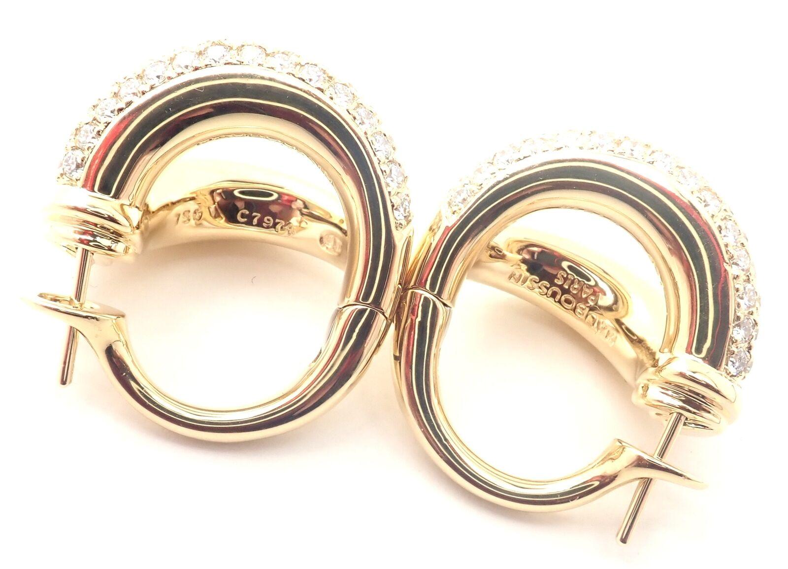 Mauboussin Paris Diamond Double Hoop Yellow Gold Earrings For Sale 6