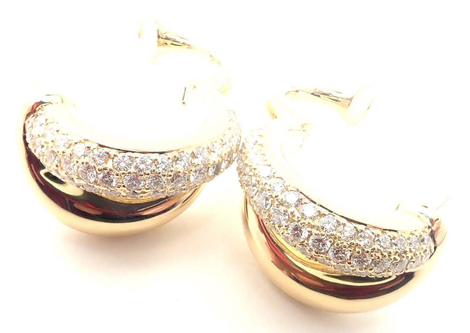 Mauboussin Paris Diamond Double Hoop Yellow Gold Earrings For Sale 4
