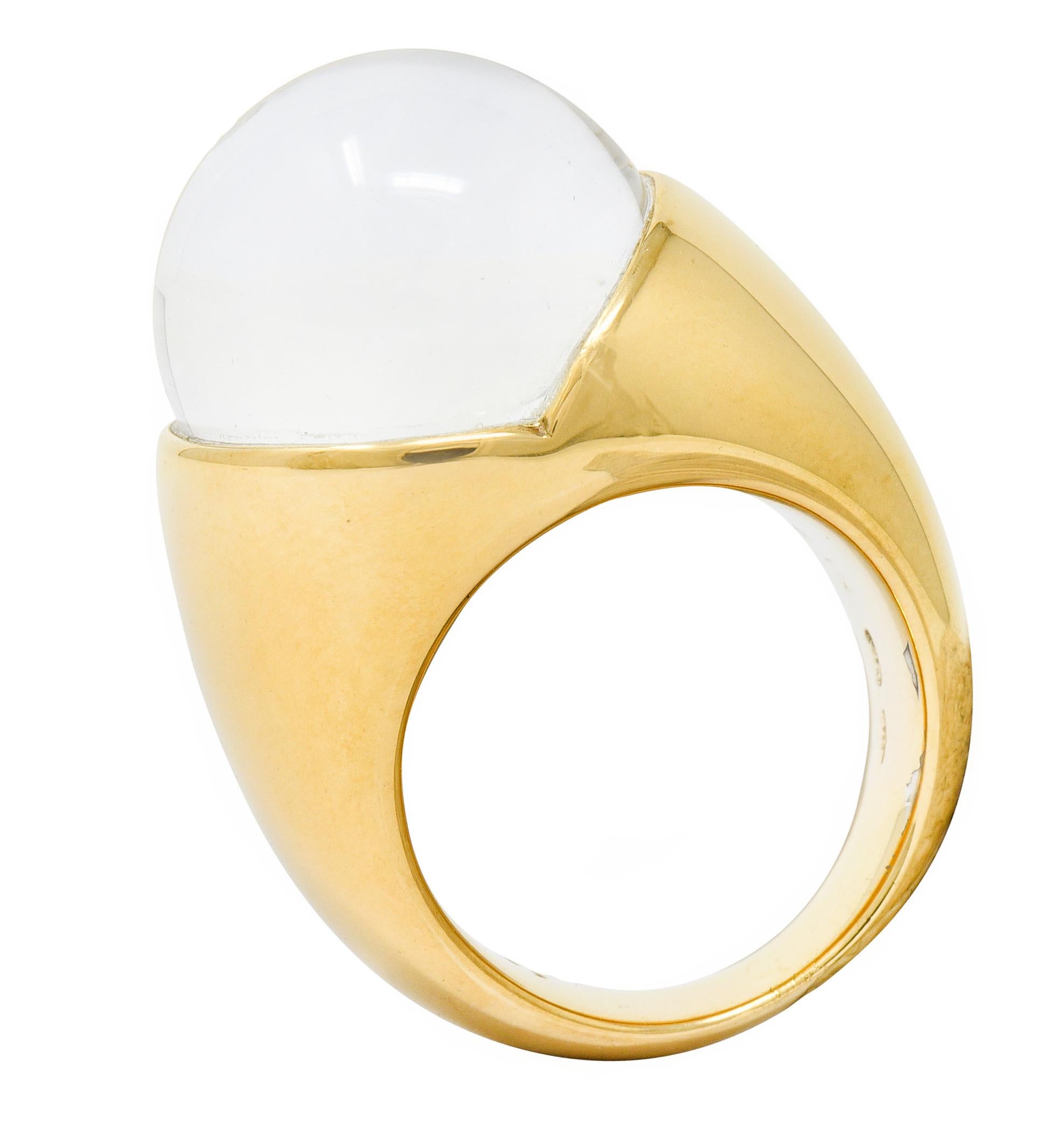 Mauboussin Paris Diamond Rock Crystal 18 Karat Gold Orb Ring 4