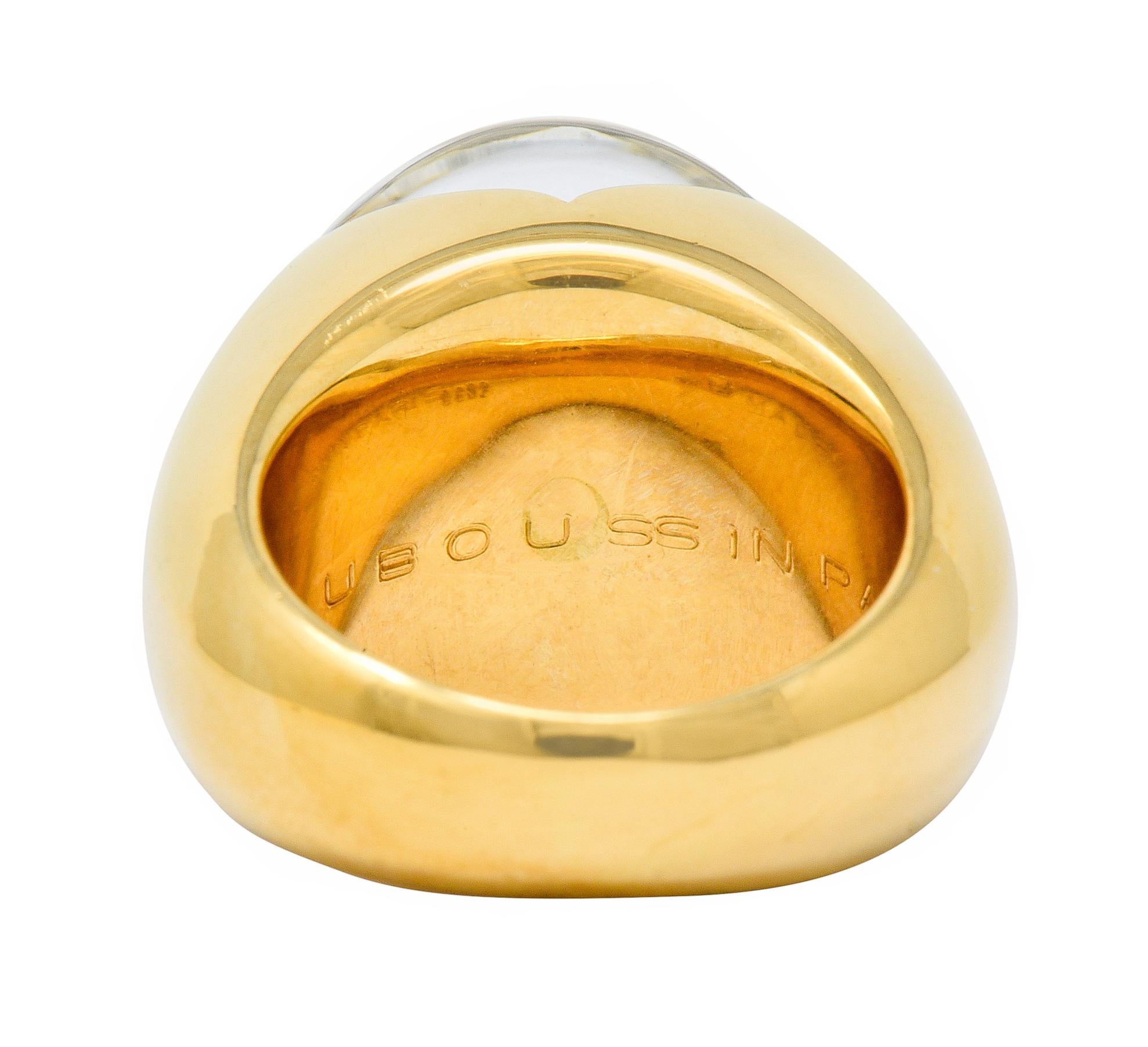 Round Cut Mauboussin Paris Diamond Rock Crystal 18 Karat Gold Orb Ring