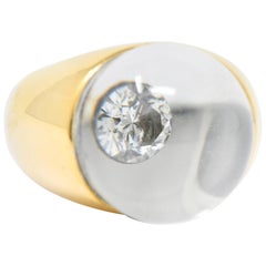 Mauboussin Paris Diamant Bergkristall 18 Karat Gold Kugel Ring