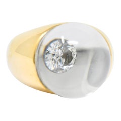 Mauboussin Paris Diamond Rock Crystal 18 Karat Yellow Gold Orb Ring