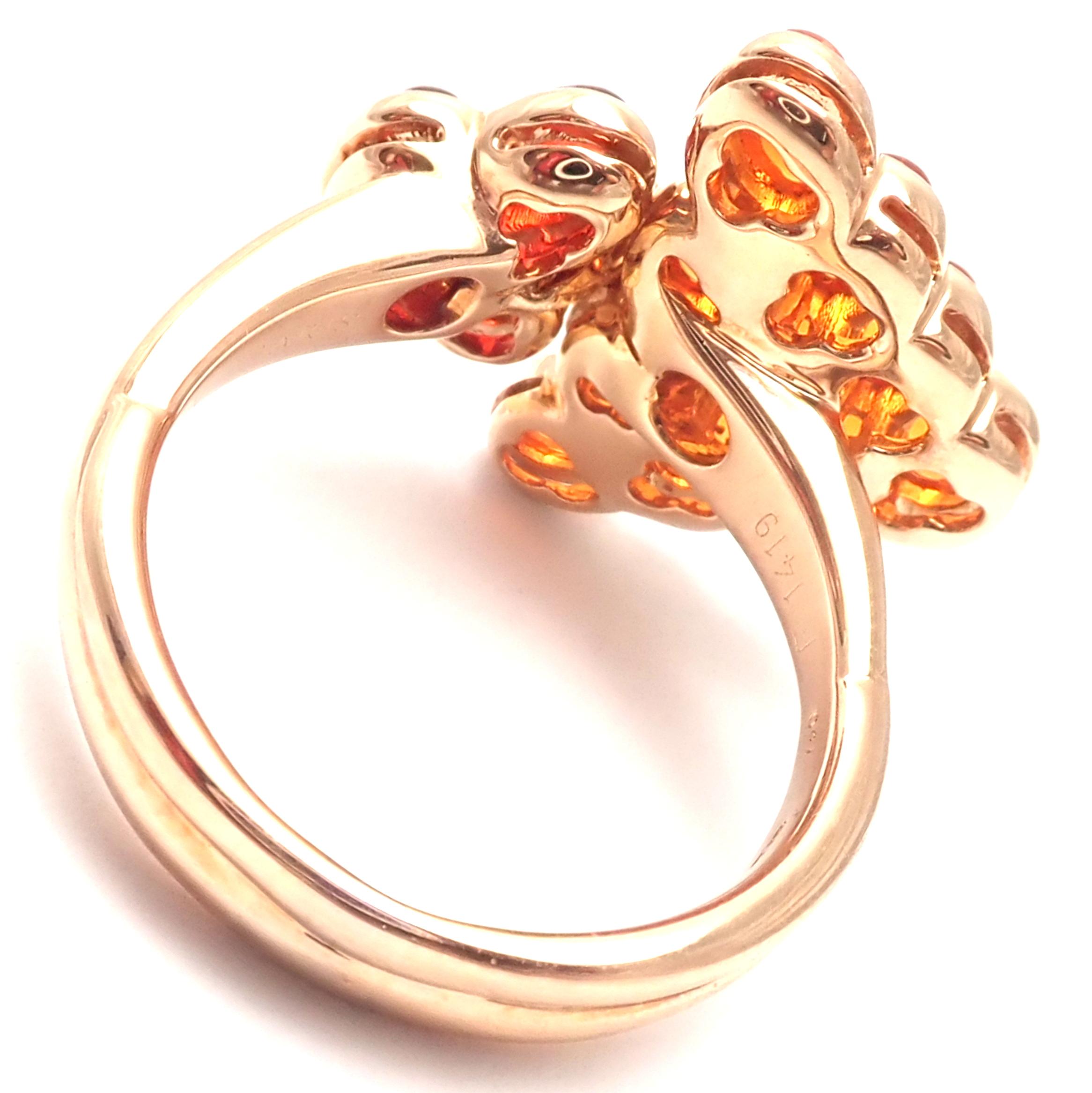Mauboussin Paris Diamond Tourmaline Citrine Rose Gold Ring In Excellent Condition For Sale In Holland, PA