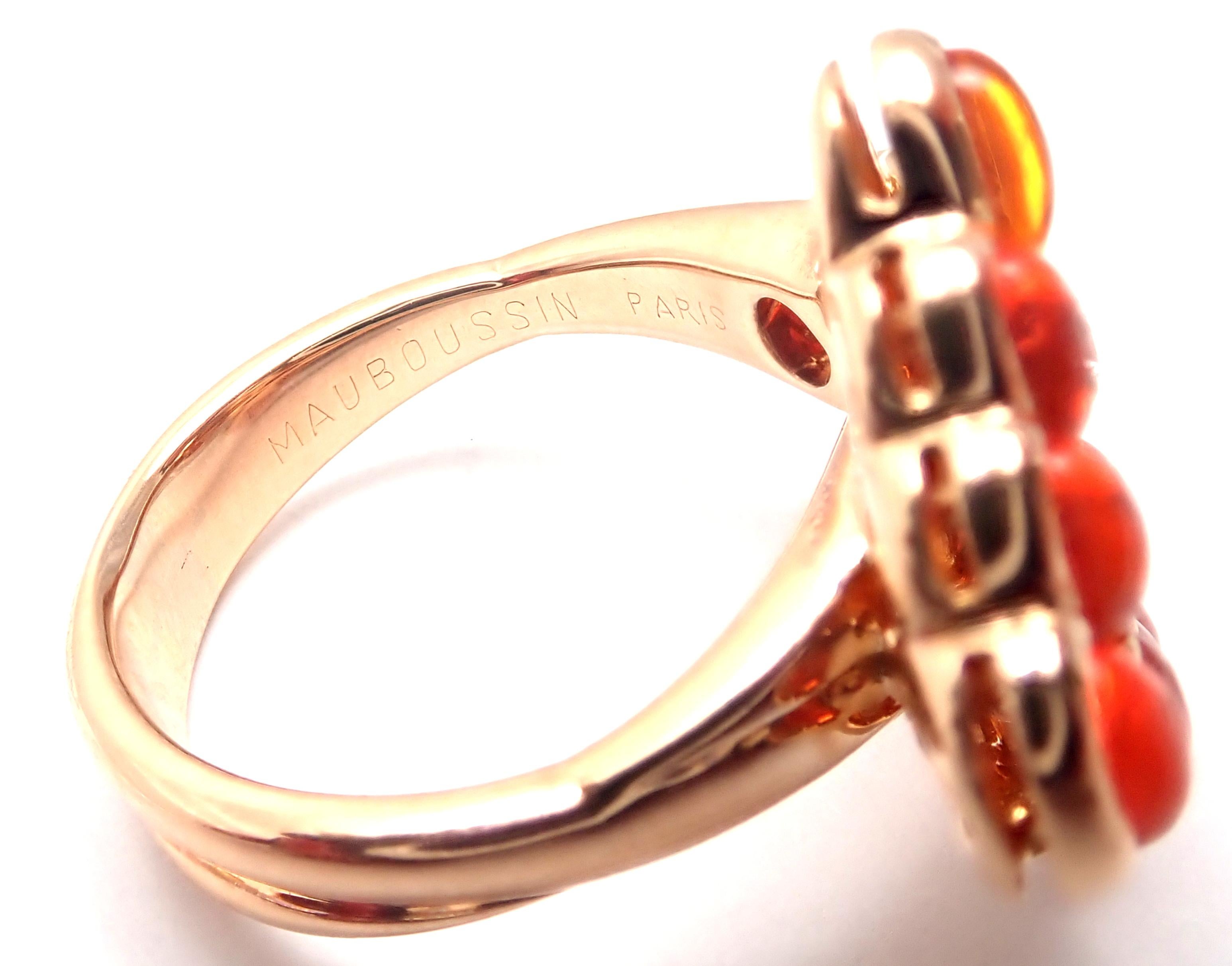 Mauboussin Paris Diamond Tourmaline Citrine Rose Gold Ring For Sale 2