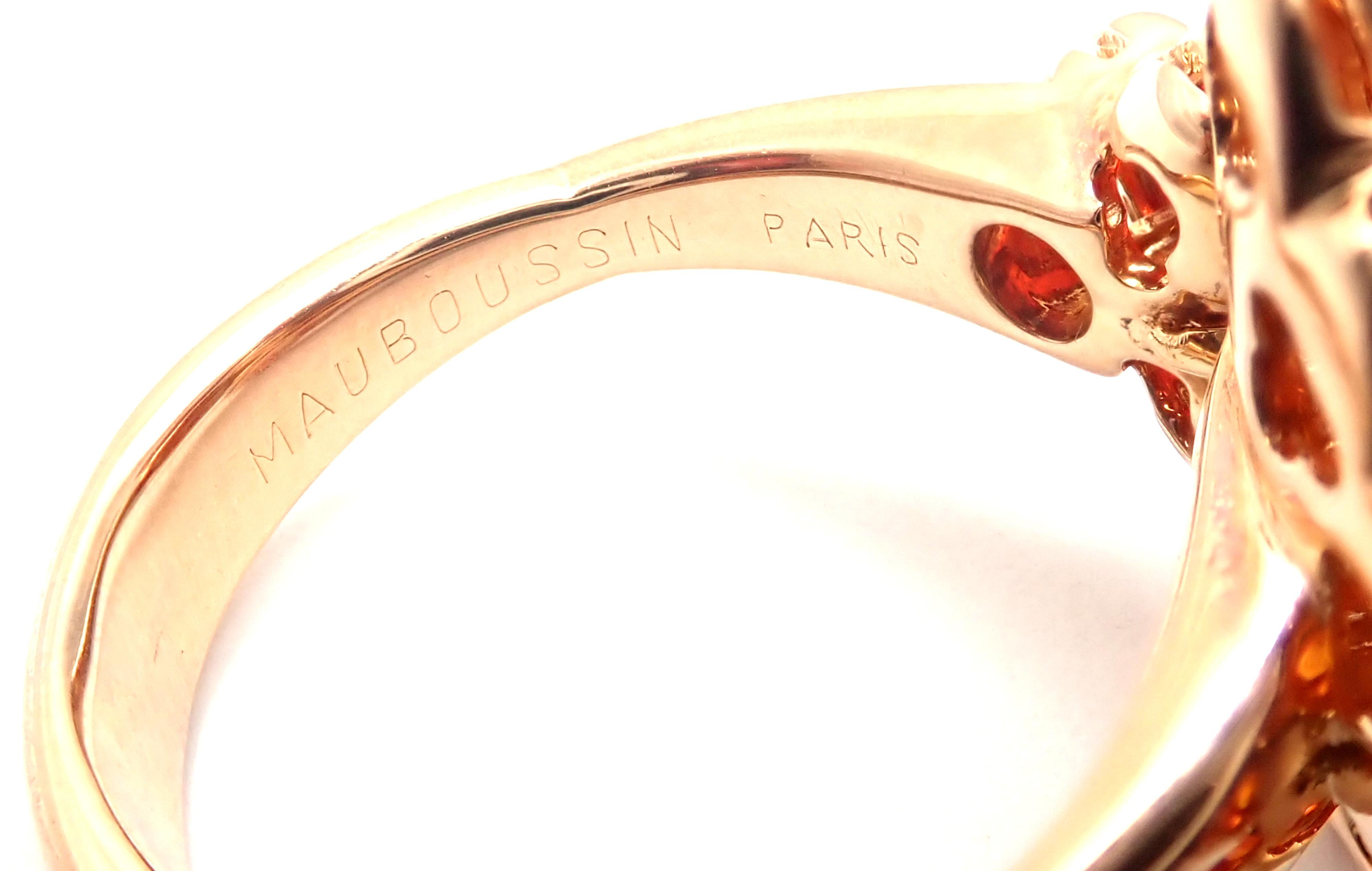 Mauboussin Paris Diamond Tourmaline Citrine Rose Gold Ring For Sale 3