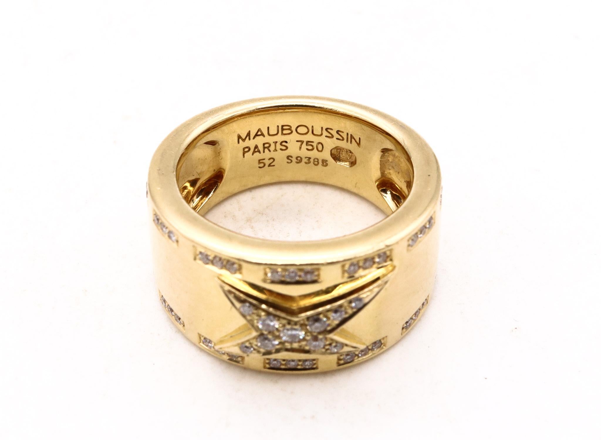 Women's Mauboussin Paris Etoile Divine Band Ring In 18Kt Yellow Gold VS Round Diamonds