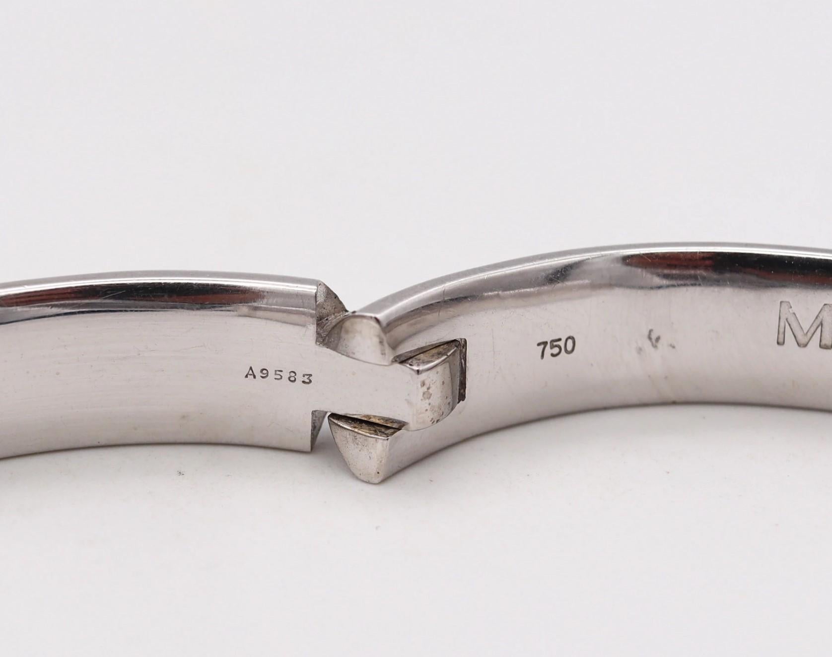 da uomo o donna Bracciale geometrico Mauboussin Paris in oro bianco 18Kt con madreperla intagliata in vendita