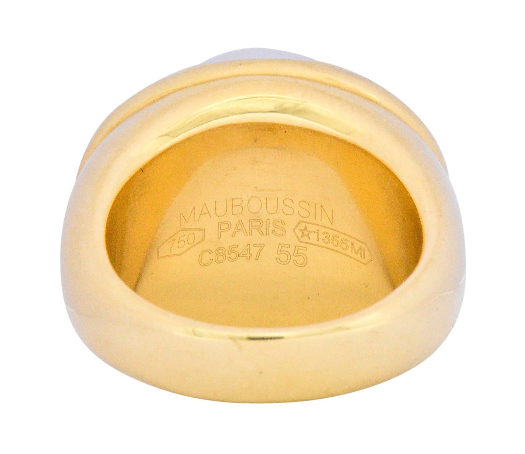 Modern Mauboussin Paris Luminous Rock Crystal Diamond 18 Karat Gold Ring