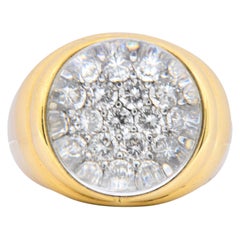 Vintage Mauboussin Paris Luminous Rock Crystal Diamond 18 Karat Gold Ring