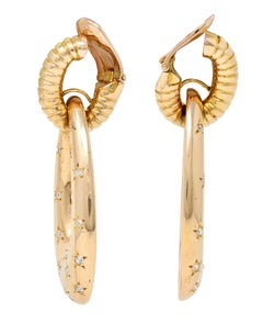 Mauboussin Paris Retro 1.10 Carats Diamond 18 Karat Rose Gold Star Earrings