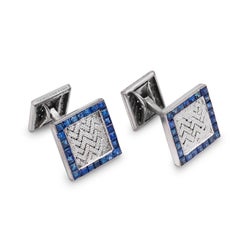 Mauboussin Paris sapphire 18k white gold cufflinks