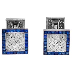 Mauboussin Paris sapphire 18k white gold cufflinks