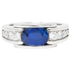 Mauboussin Paris Sapphire Diamond 18 Karat White Gold Alessandra Band Ring