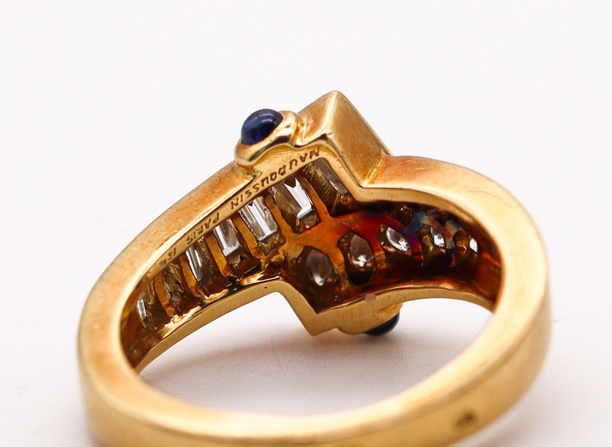 MAUBOUSSIN Paris Sculpted Cocktail Ring In 18Kt Gold With 1.42 Ctw Diamonds For Sale 2
