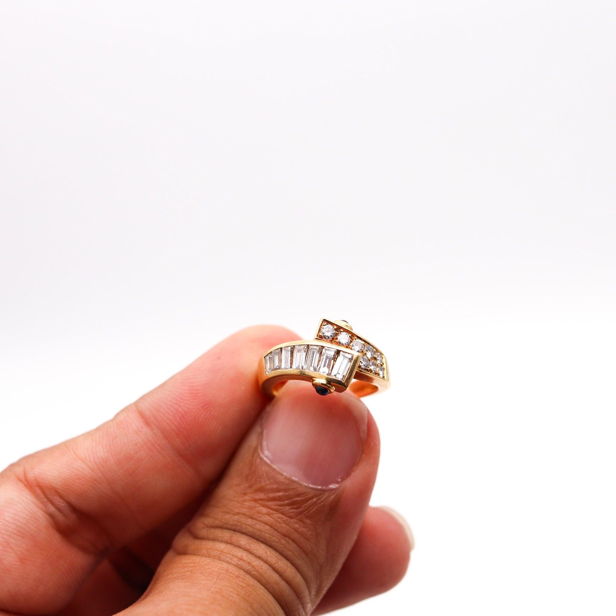 MAUBOUSSIN Paris Sculpted Cocktail Ring In 18Kt Gold With 1.42 Ctw Diamonds For Sale 3