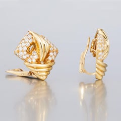 Mauboussin Paris Vintage Diamond Earrings in 18K Yellow Gold