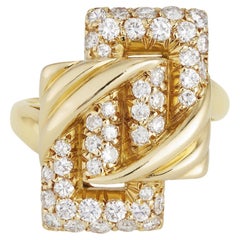 Mauboussin Paris Vintage Diamond Engagement / Cocktail Ring in 18K Yellow Gold  