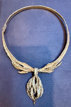 Mauboussin Paris  Vintage-Blatt  Choker-Halskette aus 18 Karat Gelbgold 74 g