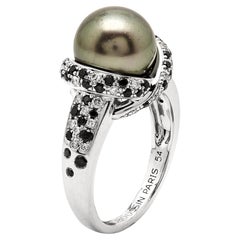 Mauboussin Perle Caviar Mon Amour Diamond 18K White Gold Cocktail Ring Size 54