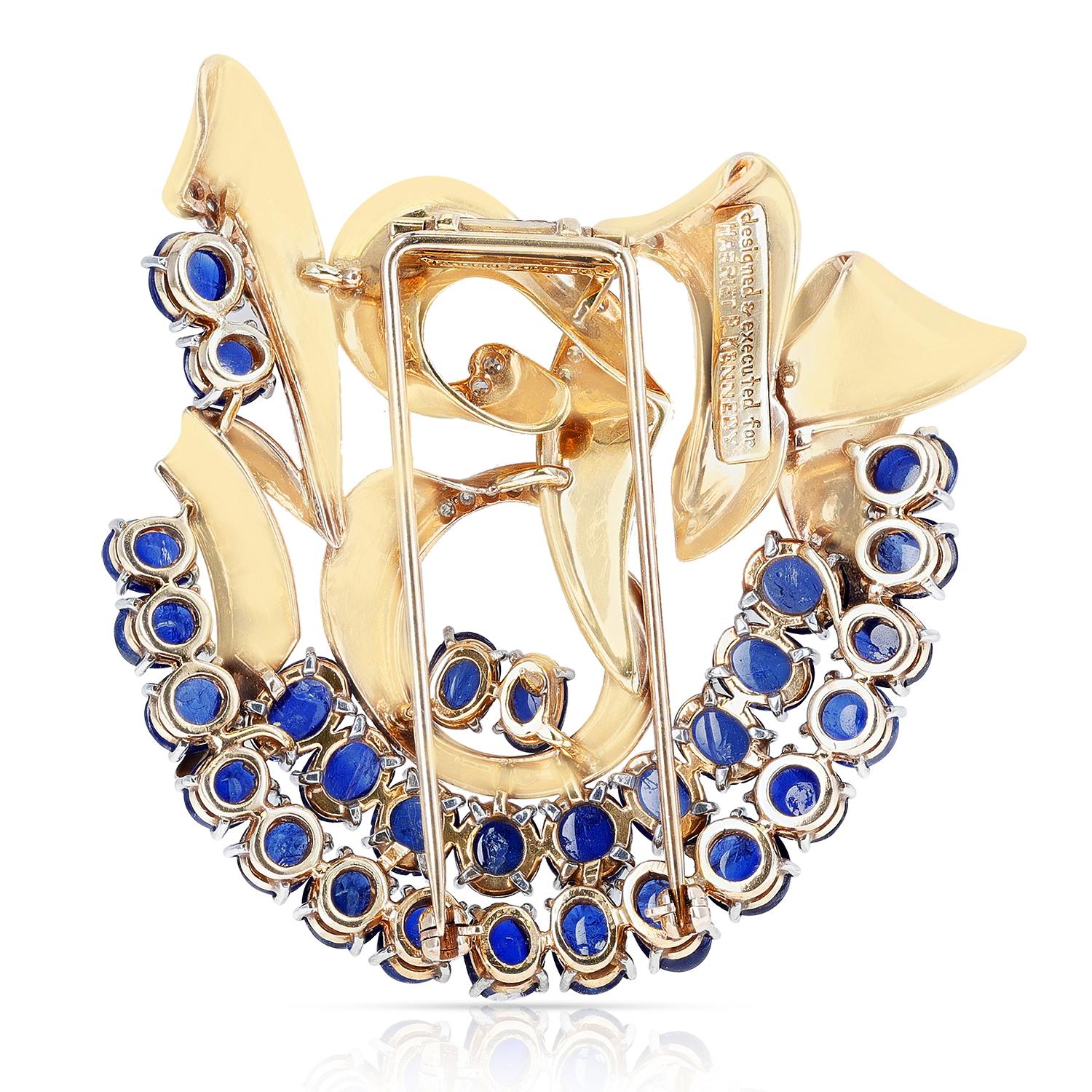 Mauboussin Reflection Collection 29 Sapphire Cabochon and Diamonds Brooch 1