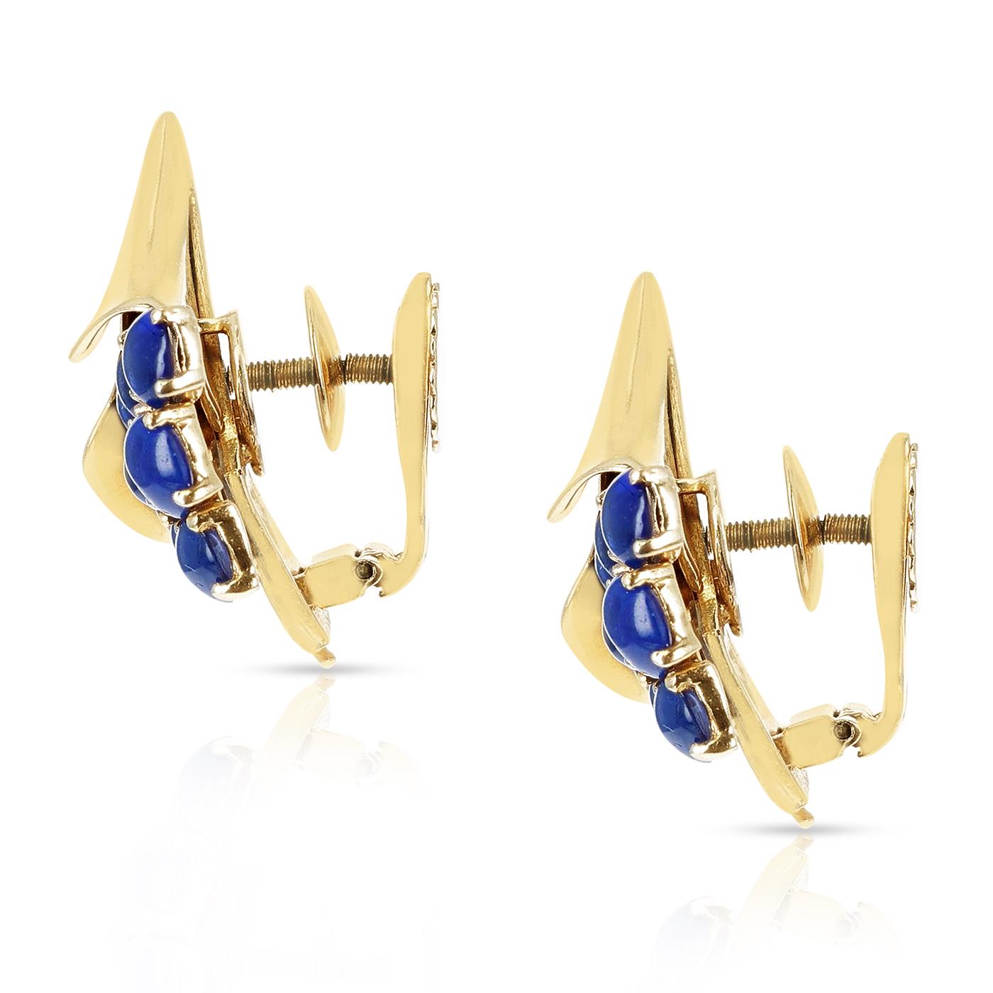 Mauboussin Reflection Collection Sapphire Cabochon and Diamond Earrings For Sale 1