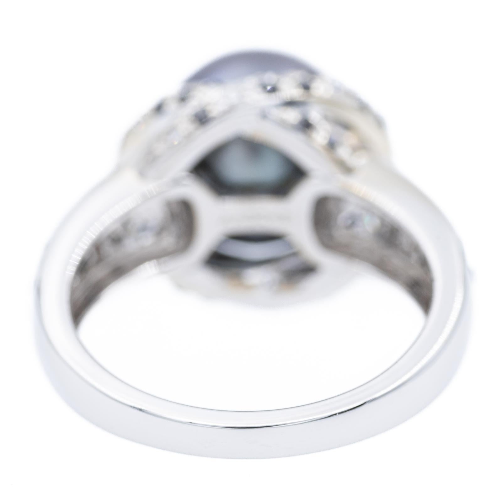 Round Cut Mauboussin Ring Caviar Mon Amour White Gold Pearl For Sale