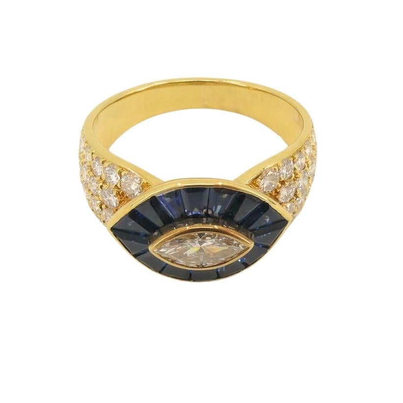 Mauboussin Ring Diamond Sapphire 18k Gold Excellent état - En vente à Beverly Hills, CA
