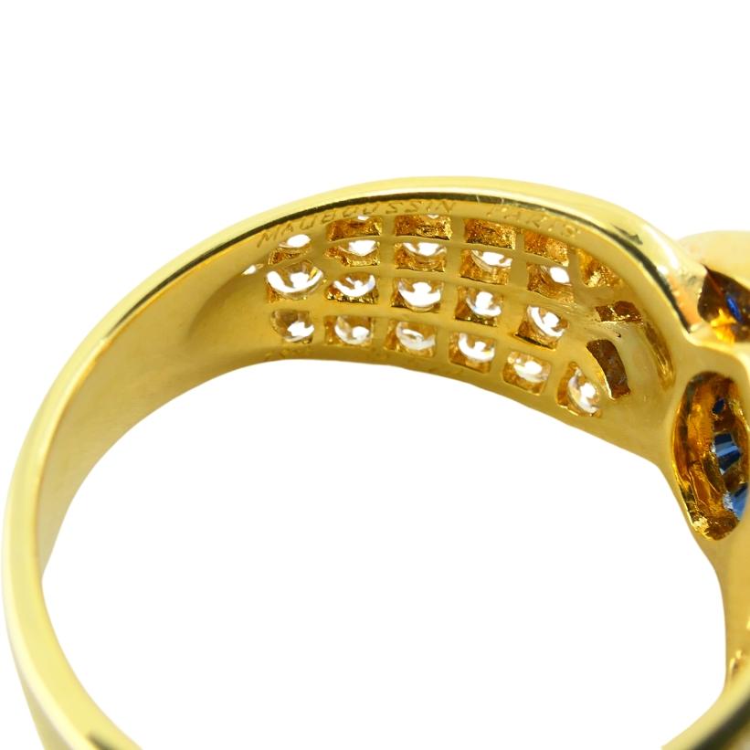 Mauboussin Ring Diamond Sapphire 18k Gold en vente 3