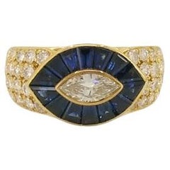 Mauboussin Ring Diamond Sapphire 18k Gold