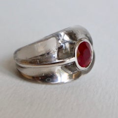 Mauboussin Ring in Rock Crystal and Ruby 3 Carat and 18 Carat White Gold